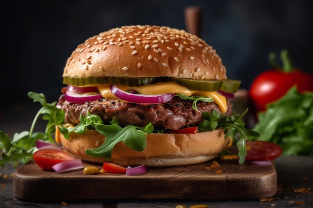 Delicious juicy burgers The most popular food in the world Generative AI