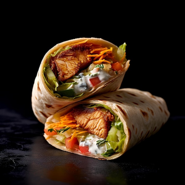 Delicious Juicy Shawarma Stuffed in Pita Bread