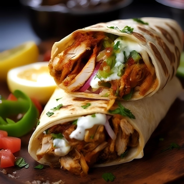 Delicious Juicy Shawarma Stuffed in Pita Bread