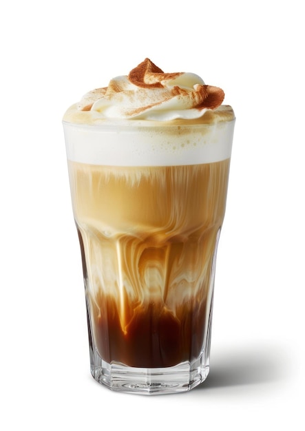 Delicious layered iced coffee drink