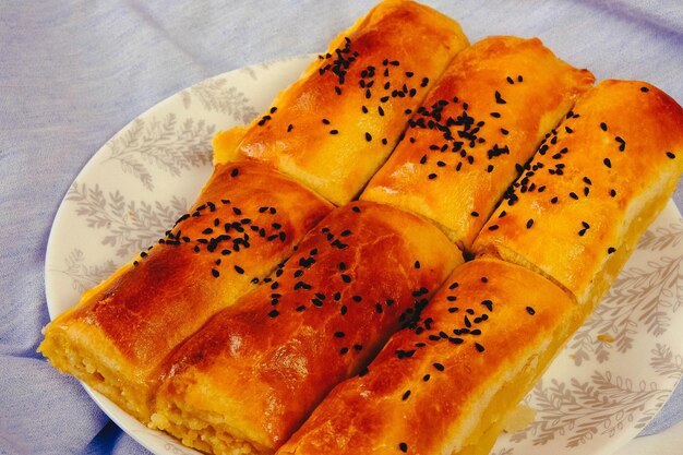 delicious layered pastry with cheese filling