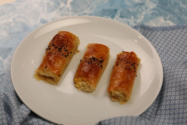 delicious layered pastry with cheese filling