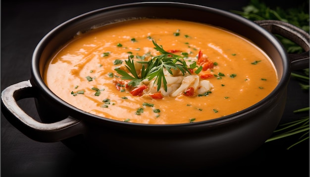 Delicious Lobster Bisque This creamy soup is made with lobster food photography