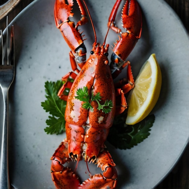 Photo delicious lobster gourmet seafood ai generated