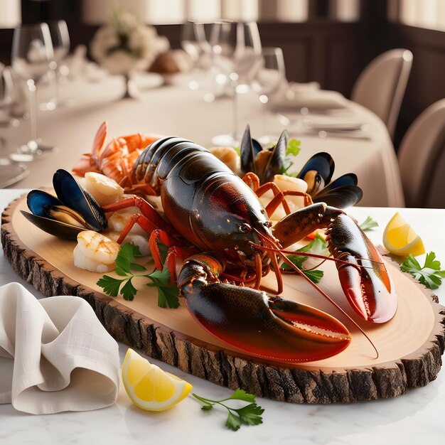 Photo delicious lobster gourmet seafood