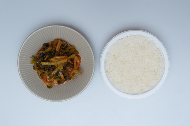 Delicious looking radish kimchi in a bowl