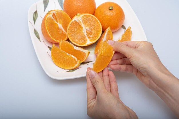 Delicious-looking sour tangerines in a bowl