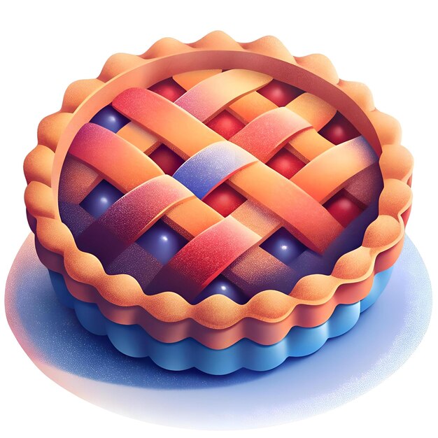 A delicious looking stylized blueberry pie perfect for adding a touch of sweetness to your designs