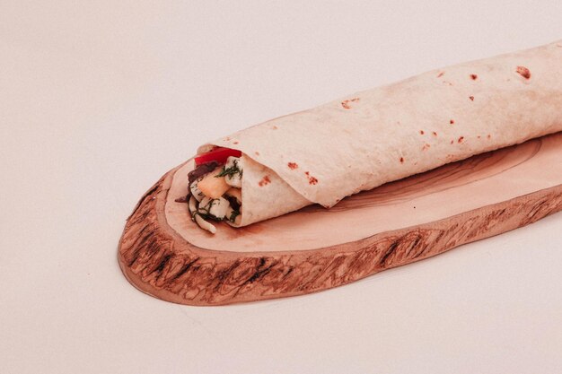 delicious meat durum turkish kebap sandwich wrap