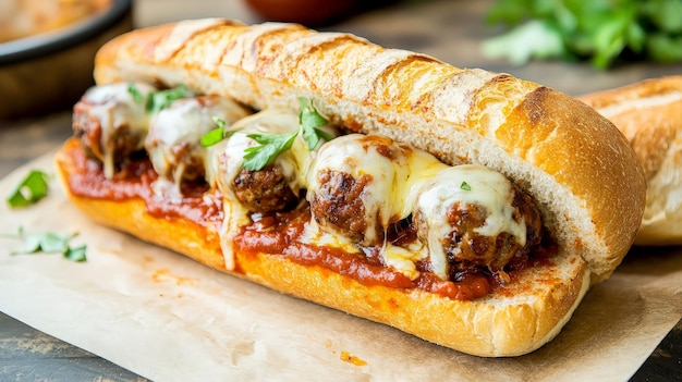 Photo delicious meatball sub