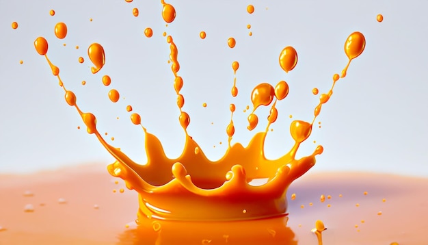 Delicious melted caramel texture Flow wave and drops splash caramels sauce Sweet food design background