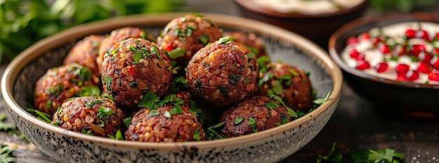 Photo delicious middle eastern meatballs