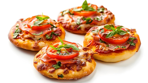 Delicious Mini Pizzette with Cheese and Tomato Toppings for a Flavorful Treat