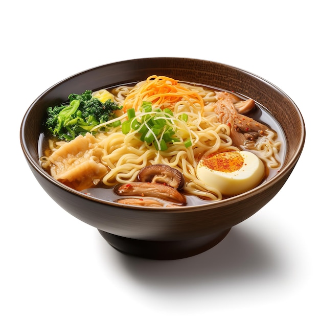 Delicious Miso Ramen Japanese isolated on white background