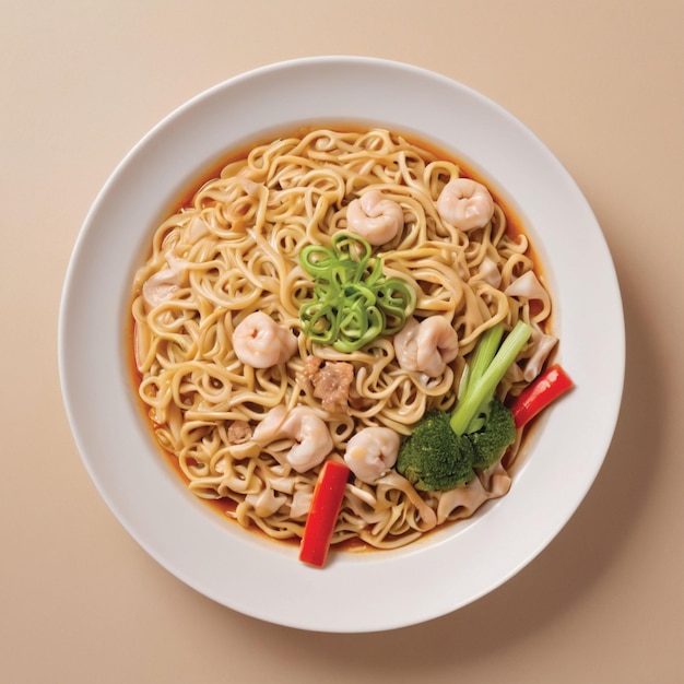 delicious noodle on a plate black background