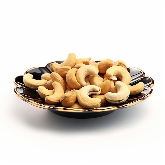 Photo delicious nut cashew lies on beautiful plate ai generated