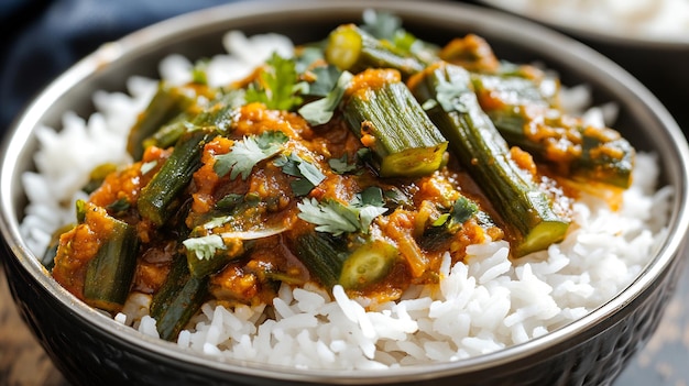 Delicious Okra Curry with Rice A Classic Indian Dish