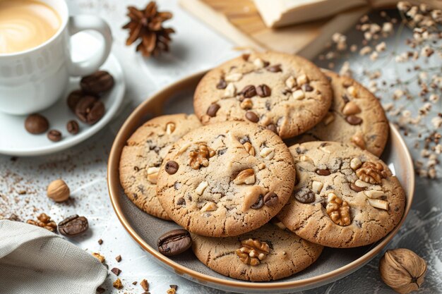 Delicious organic biscuits with coffee