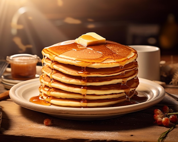 Delicious Pancake with Kitchen Background