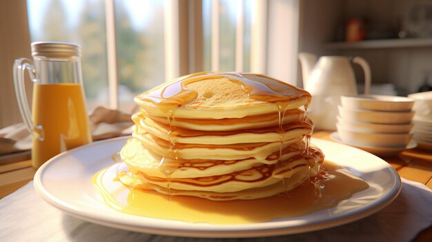 delicious pancakes with syrup