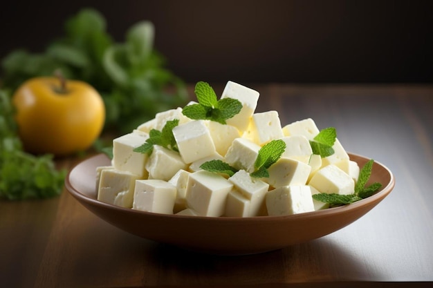 Delicious paneer cheese arrangement