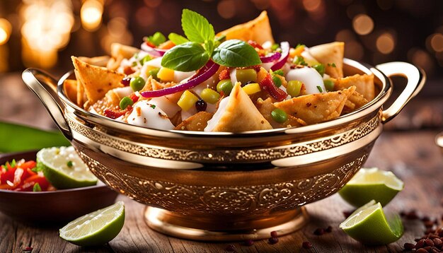 Delicious papri chaat dish