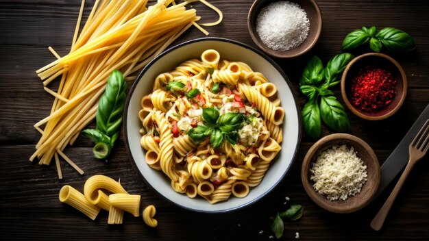 Delicious pasta dish with fresh ingredients ready to be savored