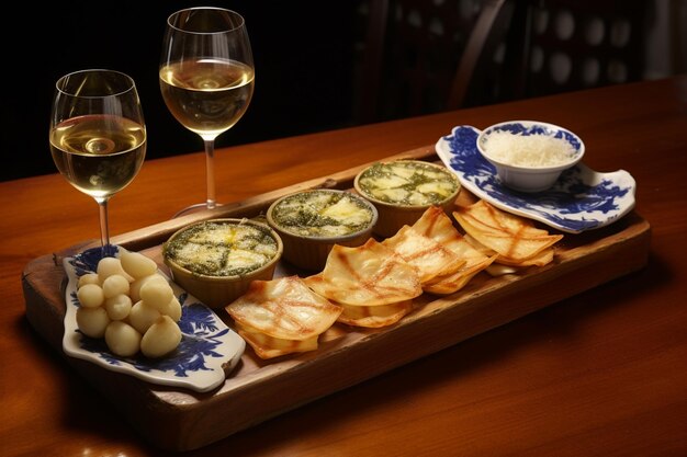 Photo delicious pasteis de bacalhau with a side of chips delicious pasteis de bacalhau food photography