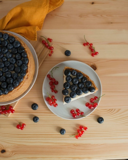 Delicious pastries with blueberries on a plate