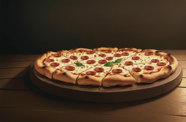 Delicious pepperoni pizza Generative AI