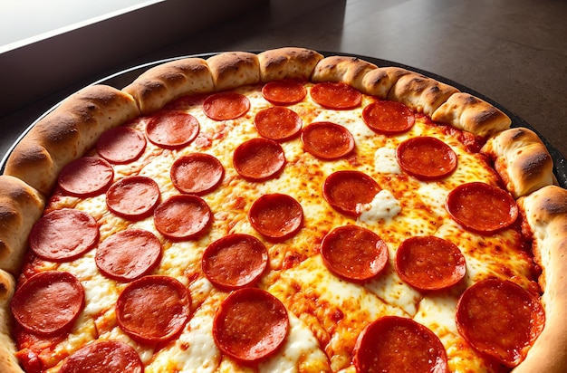 Delicious pepperoni pizza Generative AI