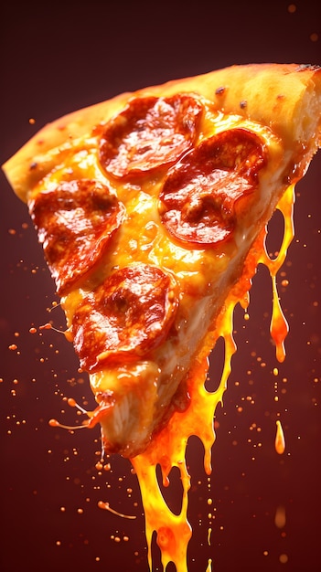 Delicious pizza slice background for food advertising