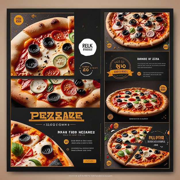 Photo delicious pizza social media banner template