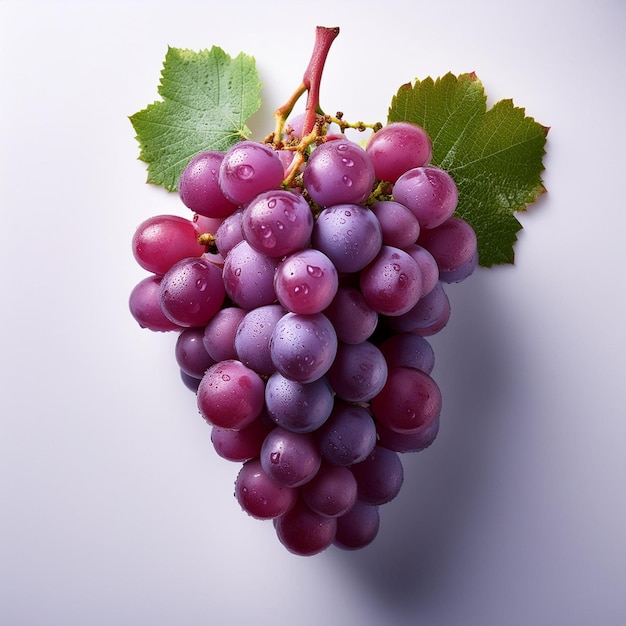 Photo delicious purple grapes on white background