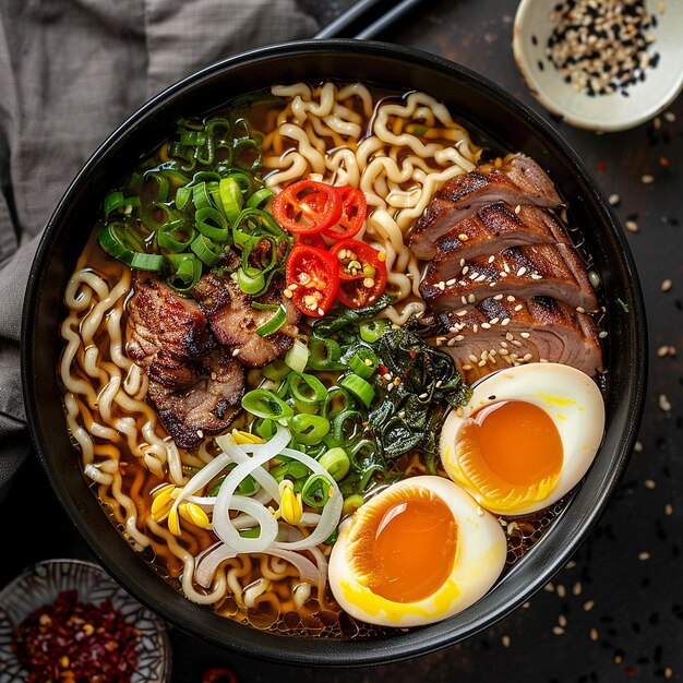 Delicious Ramen Bowl with Fresh Ingredients