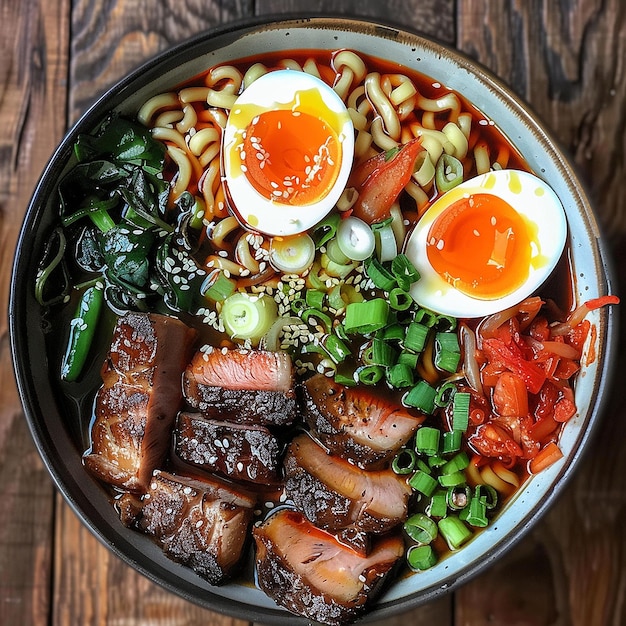 Delicious Ramen Bowl with Fresh Ingredients