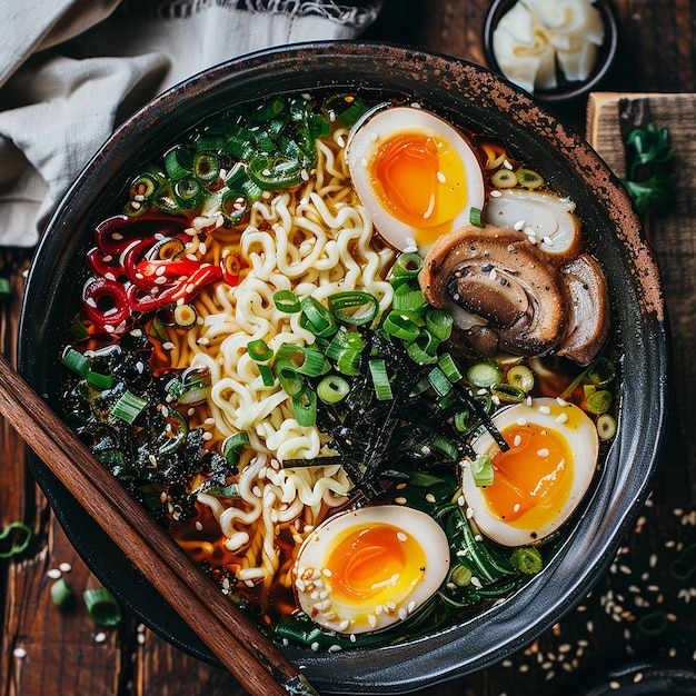 Delicious Ramen Bowl with Fresh Ingredients