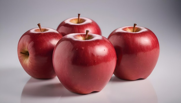 Delicious red apples in studio