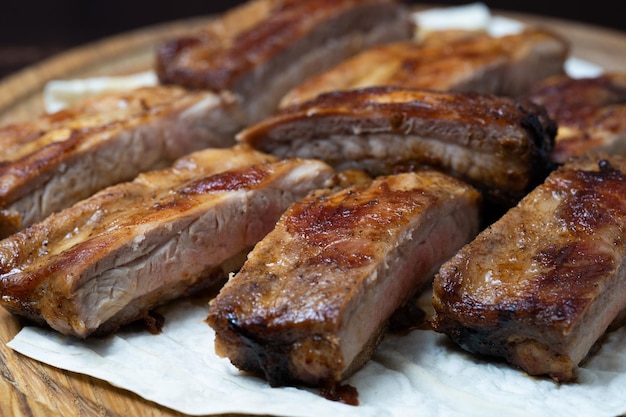 Delicious ribs with sauce