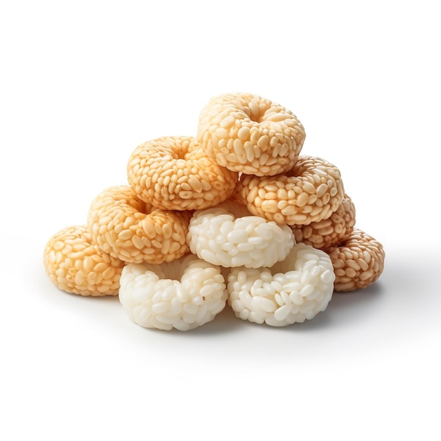 Delicious Rice Puffs isolated on white background