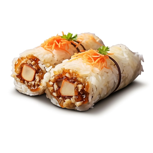 Delicious Rice Rolls isolated on white background