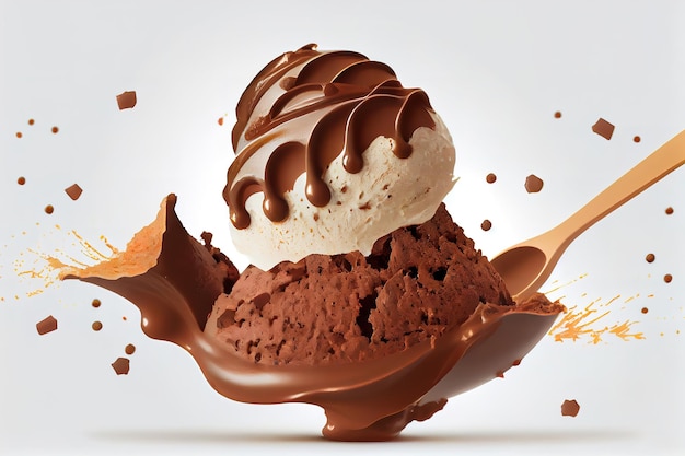 Delicious rich chocolate icecream dessert Generative Ai