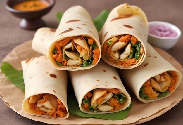 A Delicious Rolled Wrap HD Image