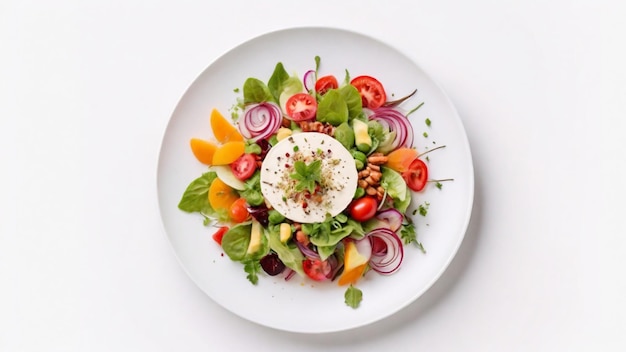 A delicious salad dish on a white background