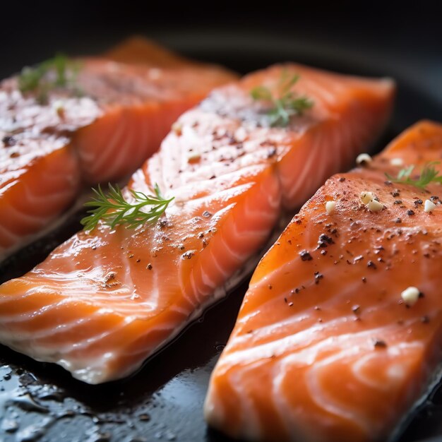 delicious salmon fillets