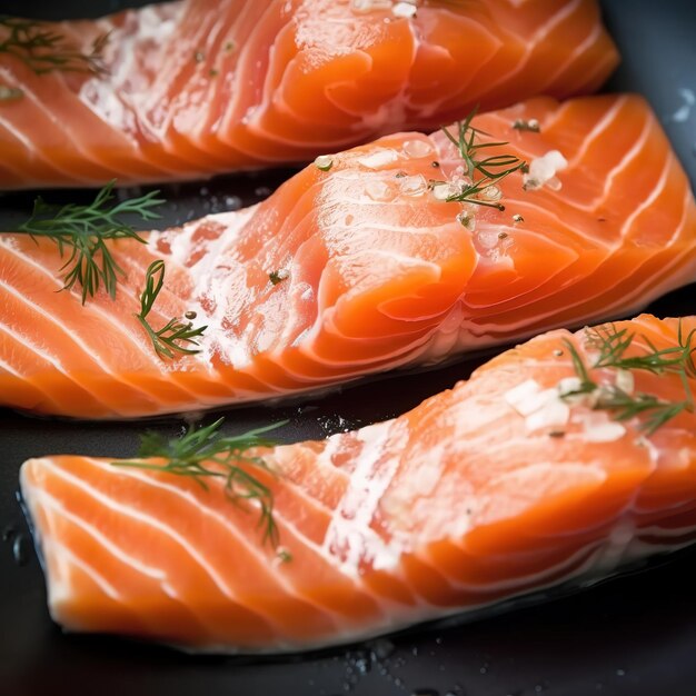 delicious salmon fillets