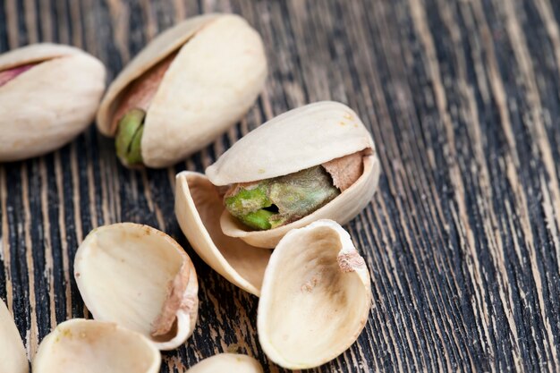 Delicious and salty pistachio nuts, roasted pistachios sprinkled with salt for flavor