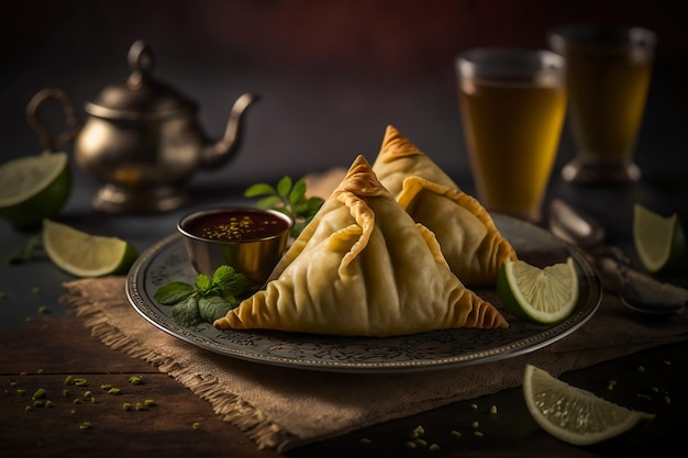 delicious samosas on a plate in India 5 star Michelin