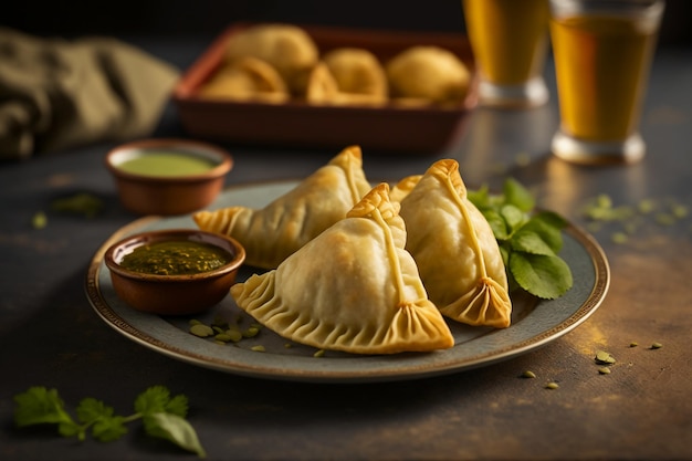 delicious samosas on a plate in India 5 star Michelin