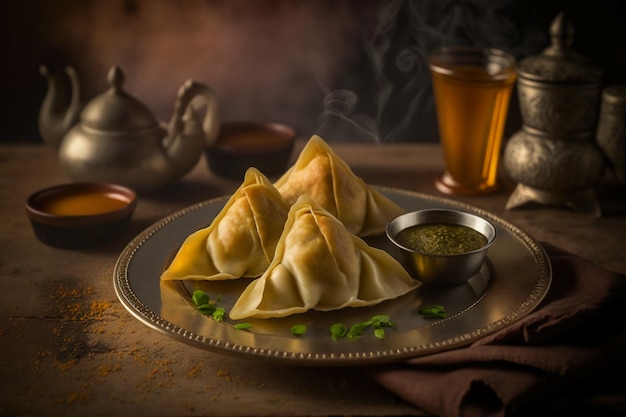 delicious samosas on a plate in India 5 star Michelin